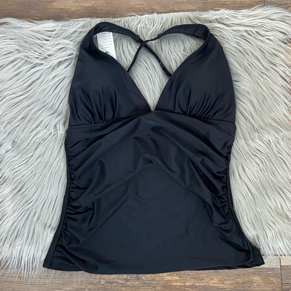 Beachsissi Tankini Size XL Color Black Tank Top Crissross Back Women's